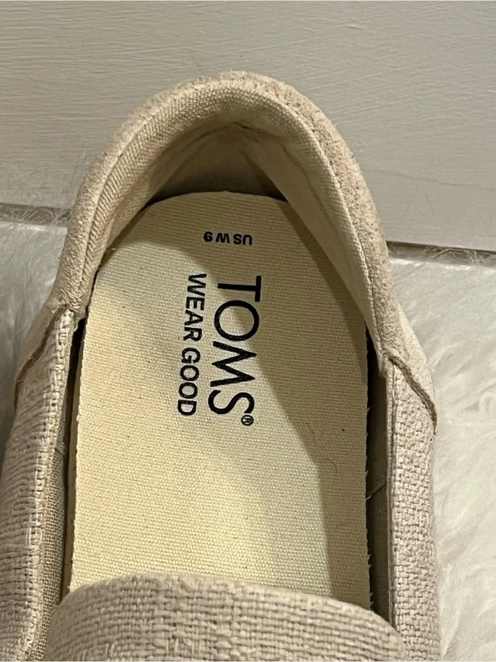 TOMS Jocelyn Platform Sneakers Women Suede Espadrille Slip On Loafers Beige US9